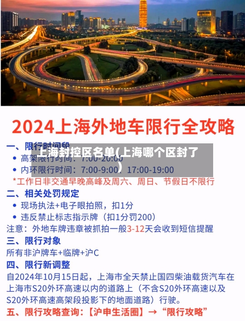 上海封控区名单(上海哪个区封了)