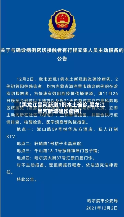 【黑龙江黑河新增1例本土确诊,黑龙江黑河新增确诊病例】-第2张图片
