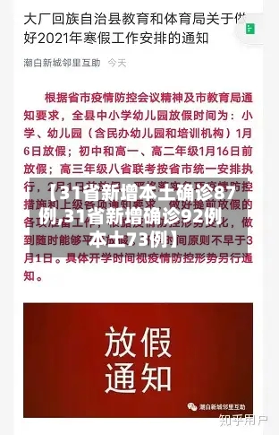 【31省新增本土确诊87例,31省新增确诊92例 本土73例】