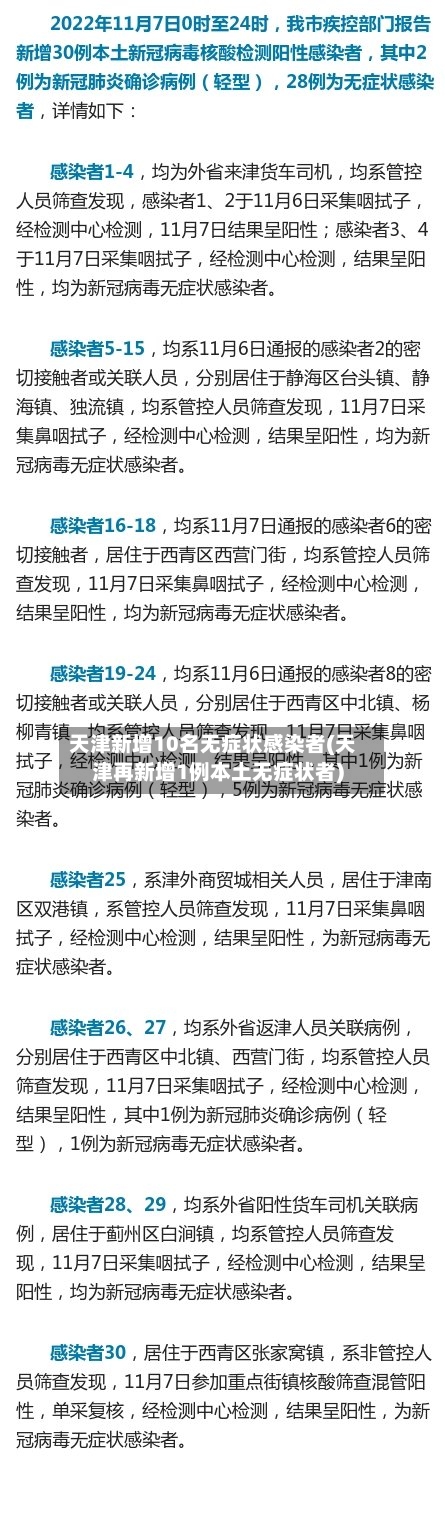 天津新增10名无症状感染者(天津再新增1例本土无症状者)-第2张图片