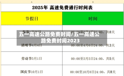 五一高速公路免费时间/五一高速公路免费时间2023