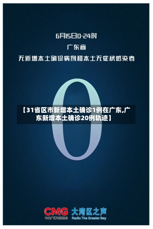 【31省区市新增本土确诊1例在广东,广东新增本土确诊20例轨迹】