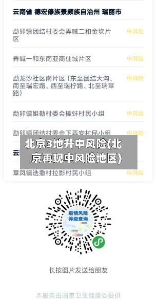 北京3地升中风险(北京再现中风险地区)-第2张图片