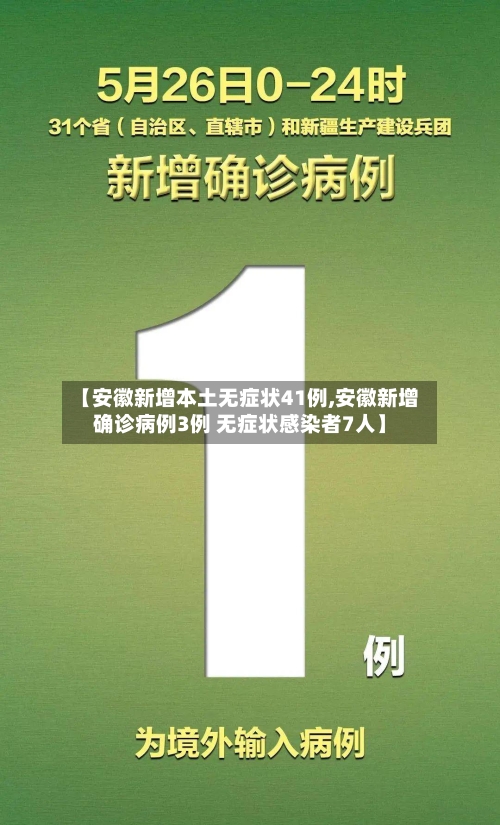 【安徽新增本土无症状41例,安徽新增确诊病例3例 无症状感染者7人】