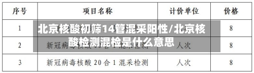 北京核酸初筛14管混采阳性/北京核酸检测混检是什么意思