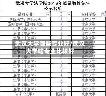 武汉大学哪些专业好/武汉大学啥专业比较好