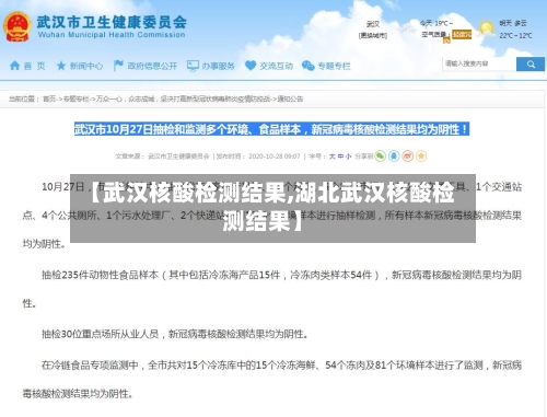 【武汉核酸检测结果,湖北武汉核酸检测结果】
