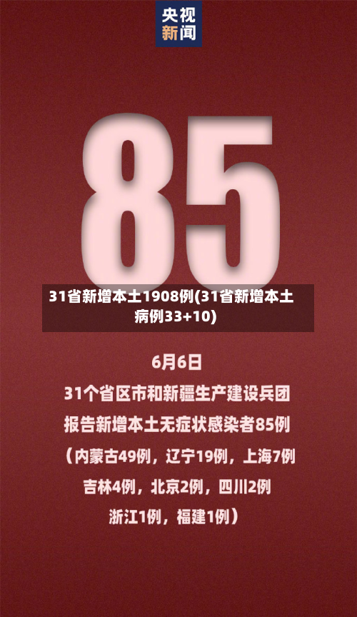 31省新增本土1908例(31省新增本土病例33+10)
