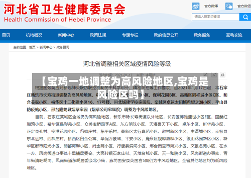 【宝鸡一地调整为高风险地区,宝鸡是风险区吗】