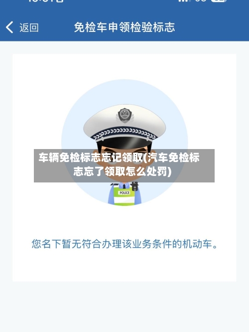 车辆免检标志忘记领取(汽车免检标志忘了领取怎么处罚)