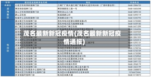 茂名最新新冠疫情(茂名最新新冠疫情通报)