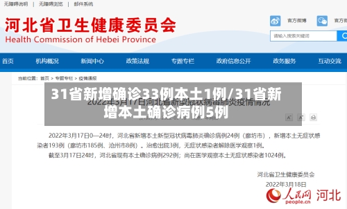 31省新增确诊33例本土1例/31省新增本土确诊病例5例-第2张图片