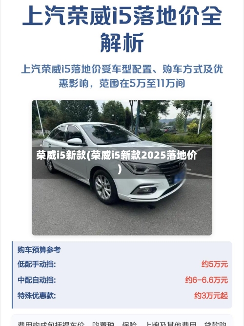 荣威i5新款(荣威i5新款2025落地价)